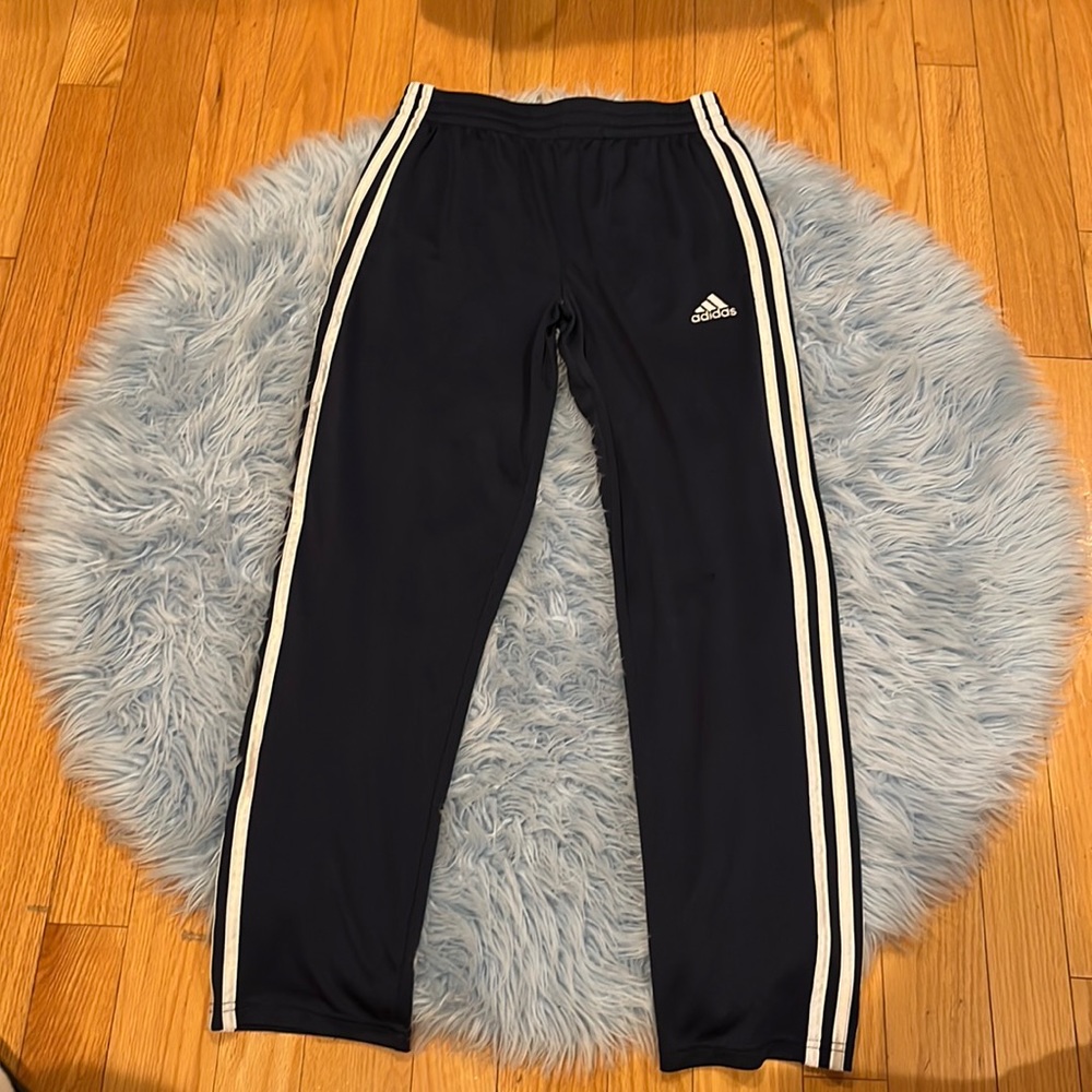 Blue w/ White Stripes Adidas Long Pants